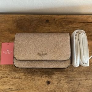 Kate Spade New York Glitter Crossbody Bag - Rose Gold